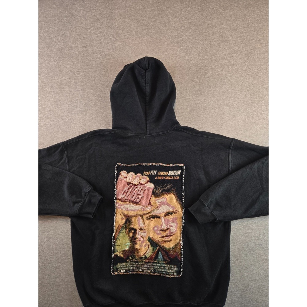 Fight Club x Vendetta Archive Tapestry Hoodie Mens Large Black Woven Sweatshirt - Picture 4 of 7